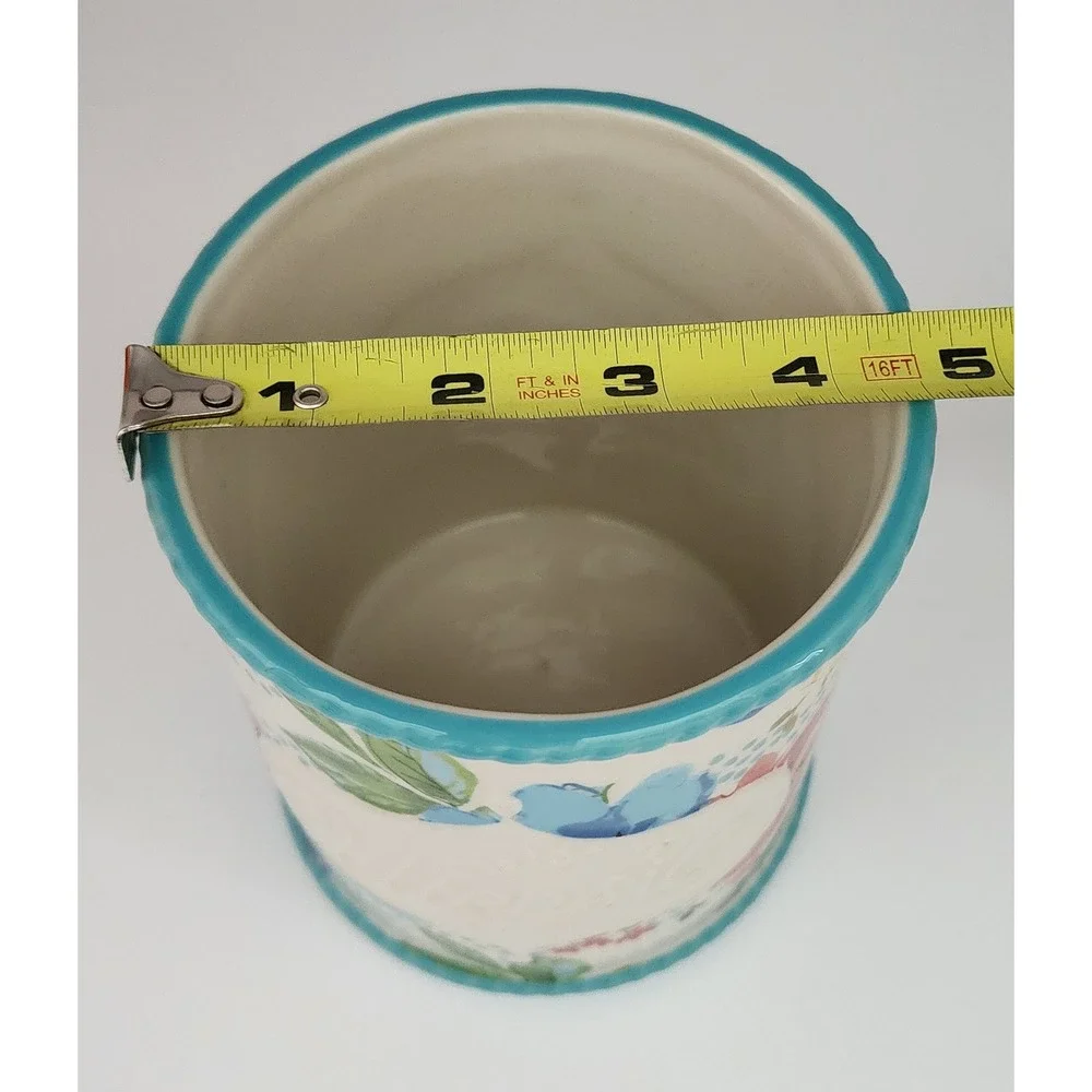 The Pioneer Woman Utensil Holder Melody Stoneware Multicolor Dishwasher Safe EXC